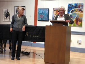 Awards Ceremony with Newton Art Association President Cindy Cole, Members Show, Newton, MA — June 2023