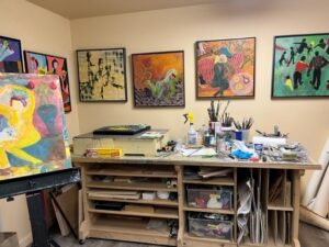 Part of Karma's studio space in Western MA
